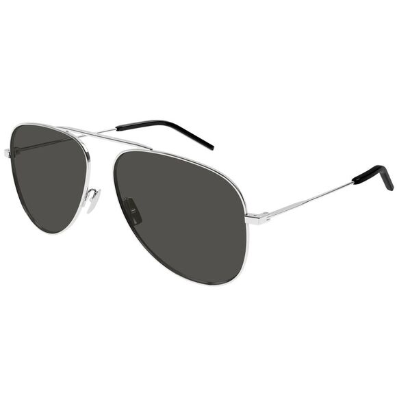 Saint Laurent SL 800-002 Timeless Silver Aviator Sunglasses with Dark Lenses - Picture 1 of 5